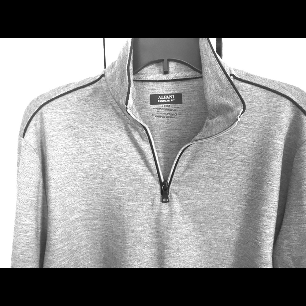 Men’s Alfani 1/4 Zip Long Sleeve Pullover-Sharp!